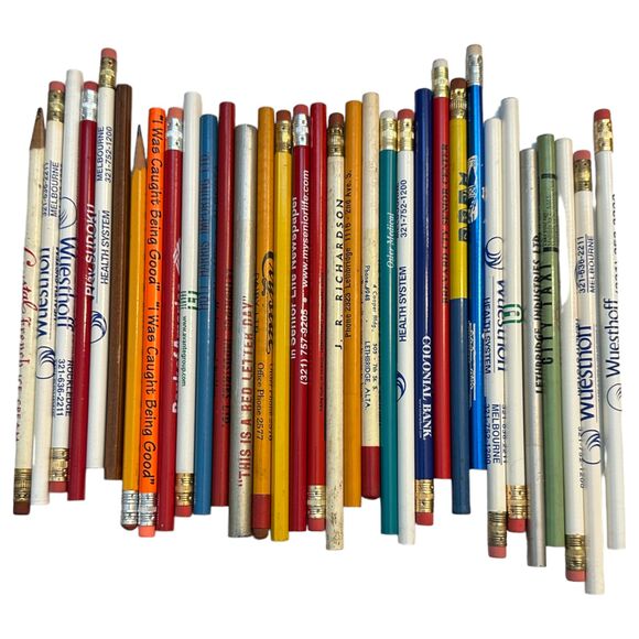 Vintage Advertising Advertisement Pencils No. 2 lot of 33 31 unused 2 used - Picture 1 of 4